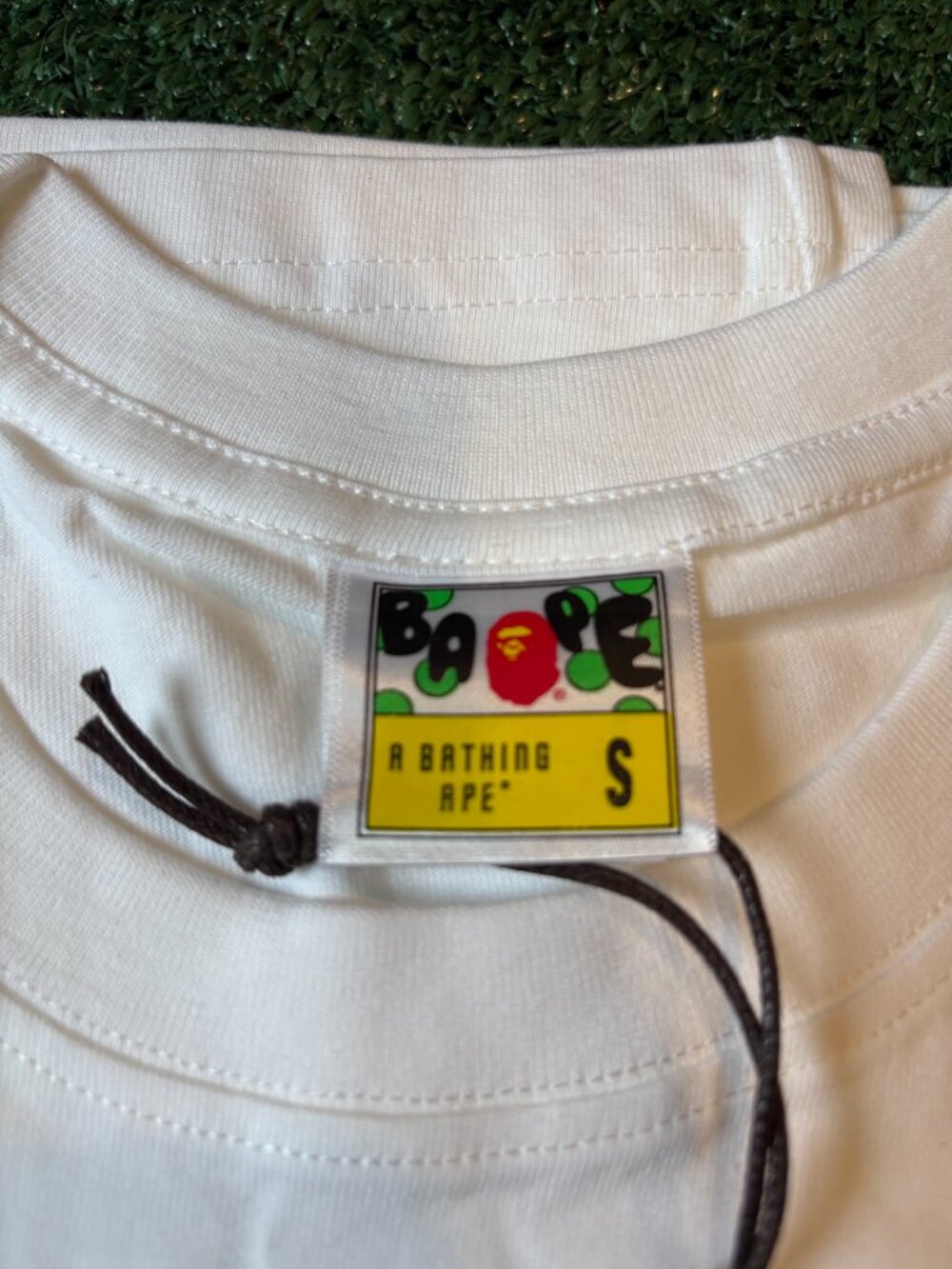 BAPE Plaid Ape Head Graphic Tee White NWT - Picture 7 of 9